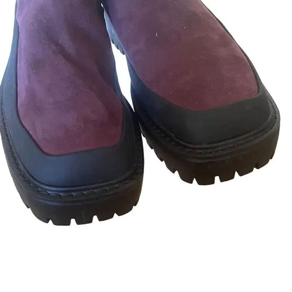 Nordstrom Rack Bellamy Faux Suede Chelsea Boots Wine Womens 8.5 Waterproof - Picture 8 of 14